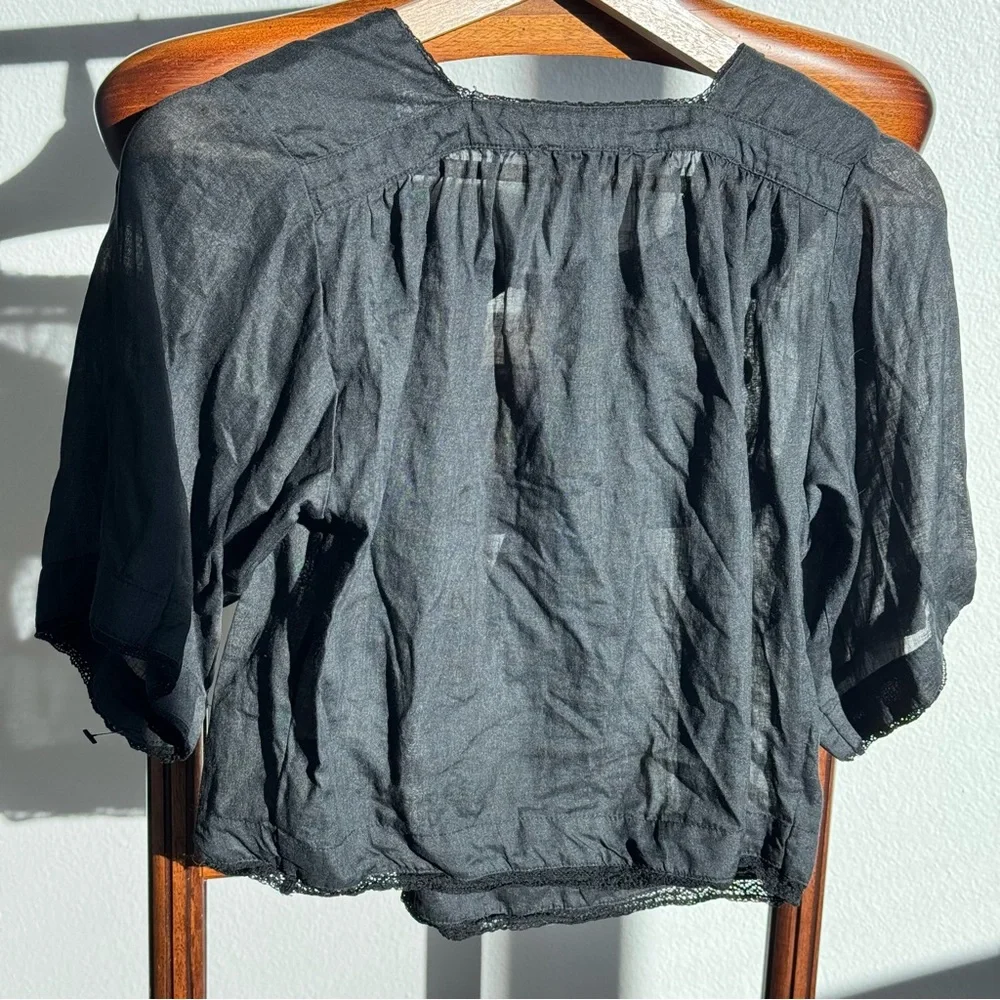 rag & bone New York Sheer Ramie Tie Front Top Size S - Picture 6 of 12